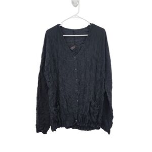 Babette Women's 100% Polyester Crinkle Button Front Top - S